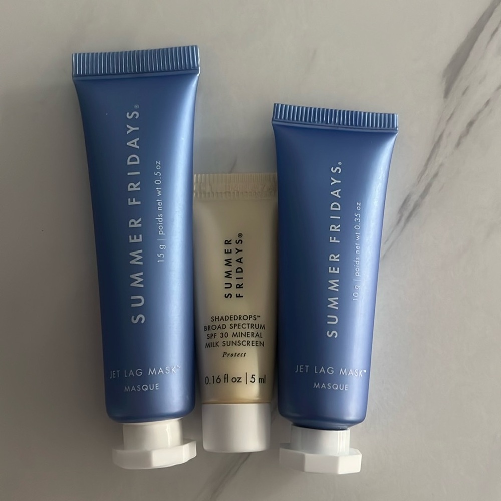 Summer Fridays Jet Lag Mask Duo and Shadedrops NWT